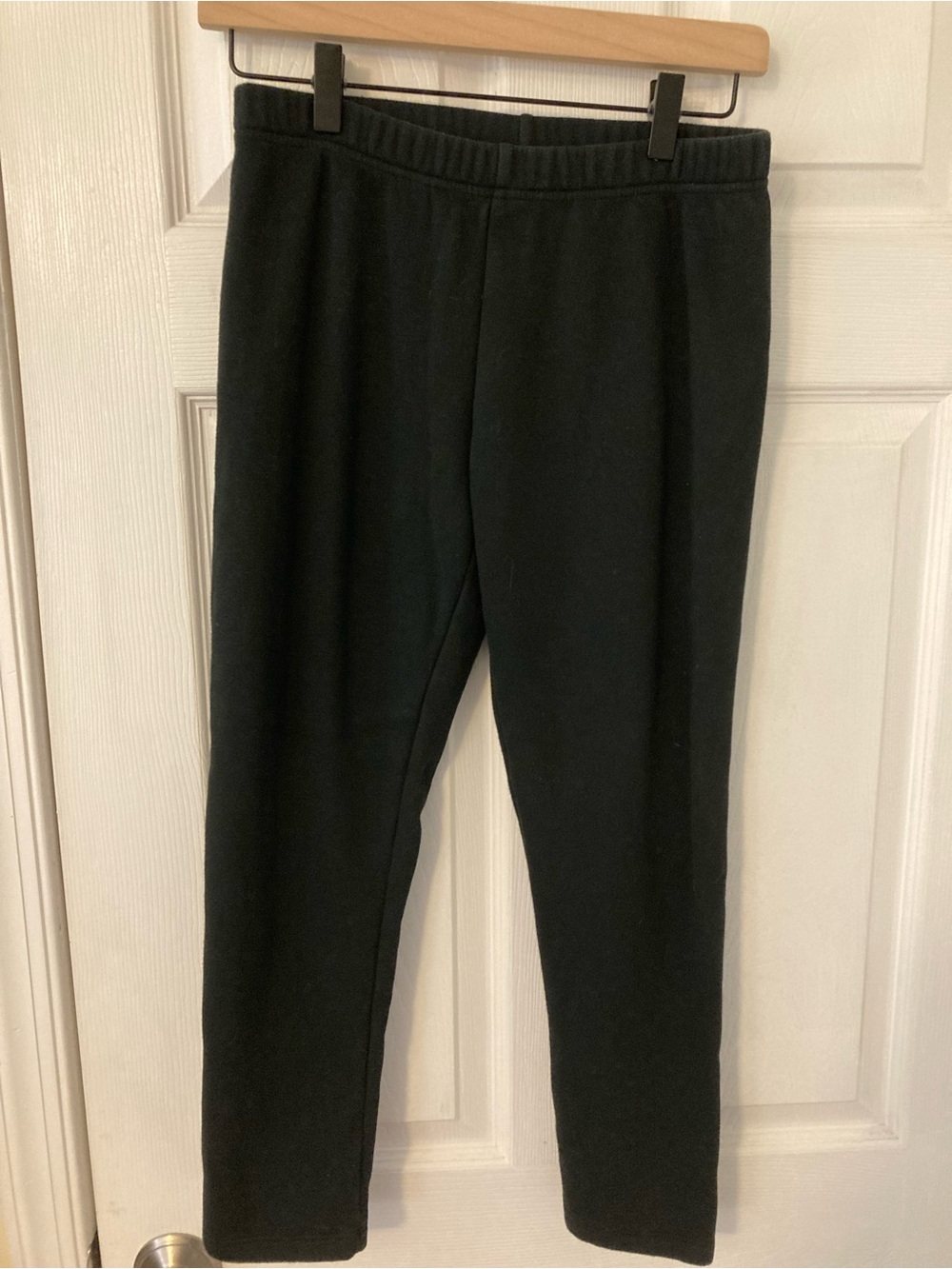 Lands' End Kids Black Fleece Leggings